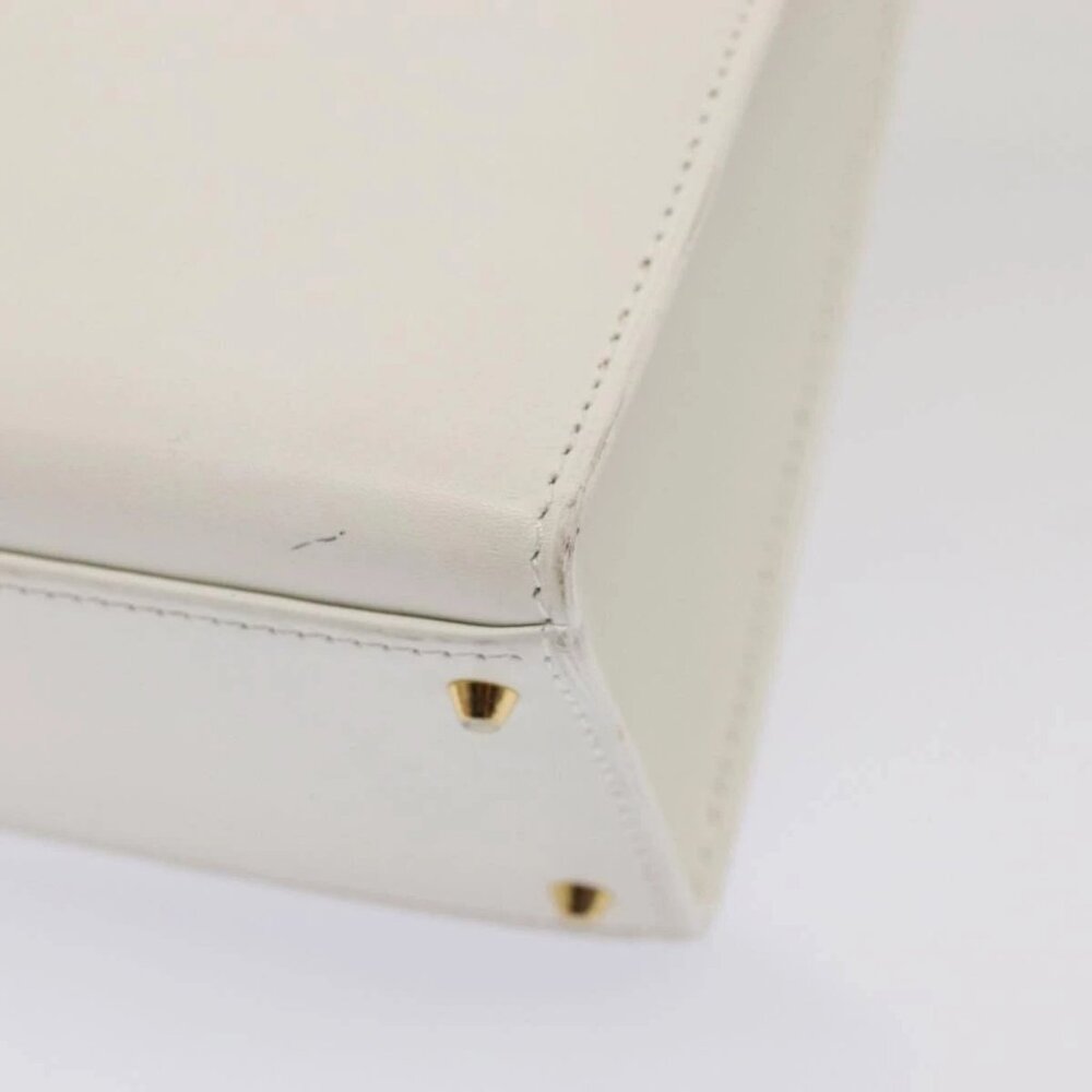 CELINE Shoulder Bag Leather 2way White Auth 83132 - Picture 3 of 16